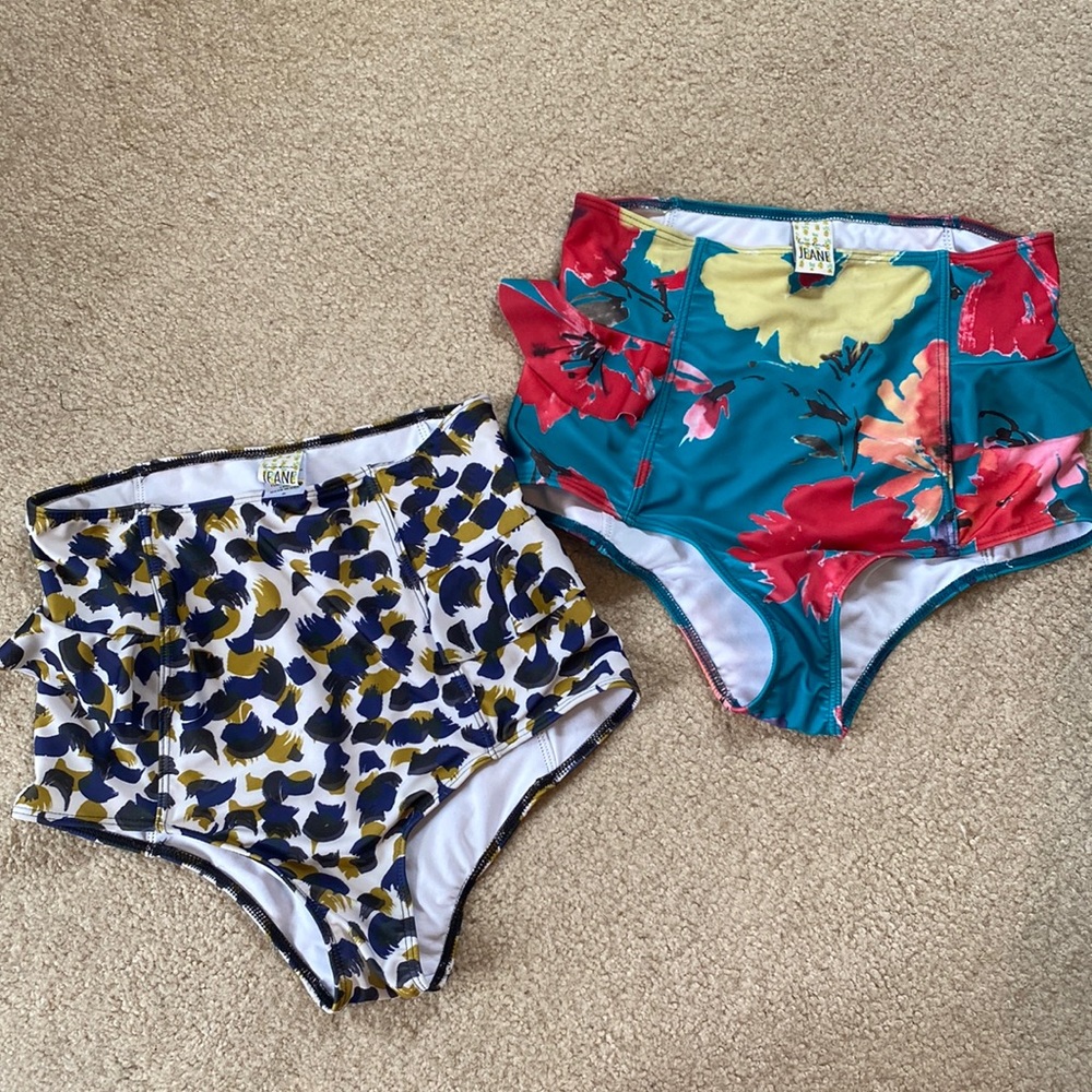 Kortni Jeane | lot of 2 High Rise Bathing Suit Bottoms size S